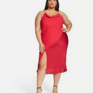 Cushine red slip dress